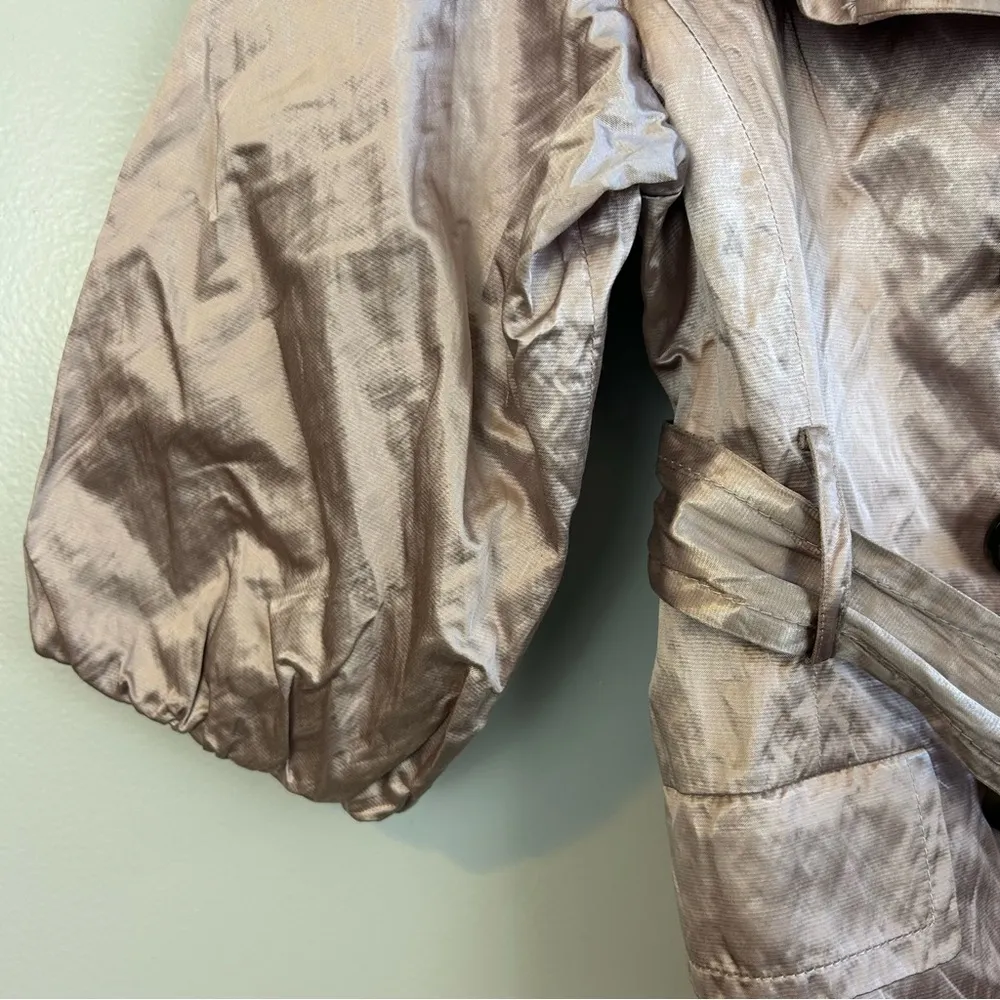 BCBGMaxAzaria Metallic Pink Double Breasted Belted Peplum Jacket XS - Image 9