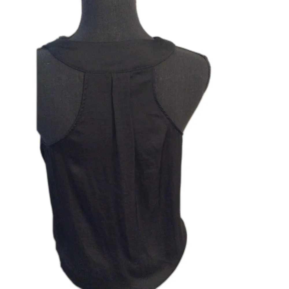 Naked Zebra Small black sleeveless crossover top ruched - Image 2