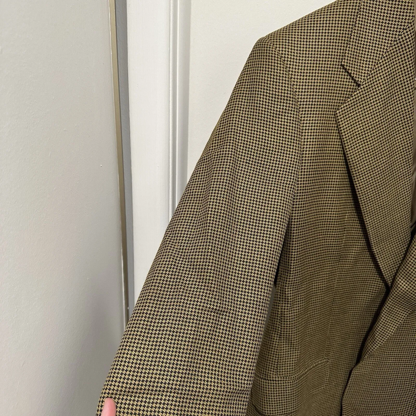 Lubiam Blazer Sports Coat Jacket Men's 50R‎ Wool/Silk Plaid Made In Italy Brown Size M - Image 15