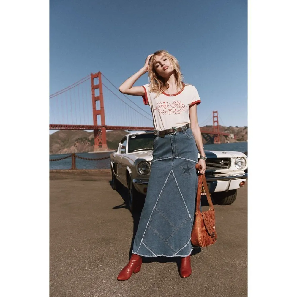 💕SPELL & THE GYPSY💕 Lone Star Tee 70's Boho Chic Red Size XS - Image 5