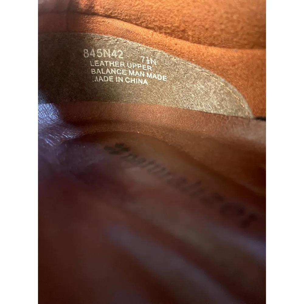 Naturalizer black leather lace up shoes women's 7.5 Narrow - Image 4