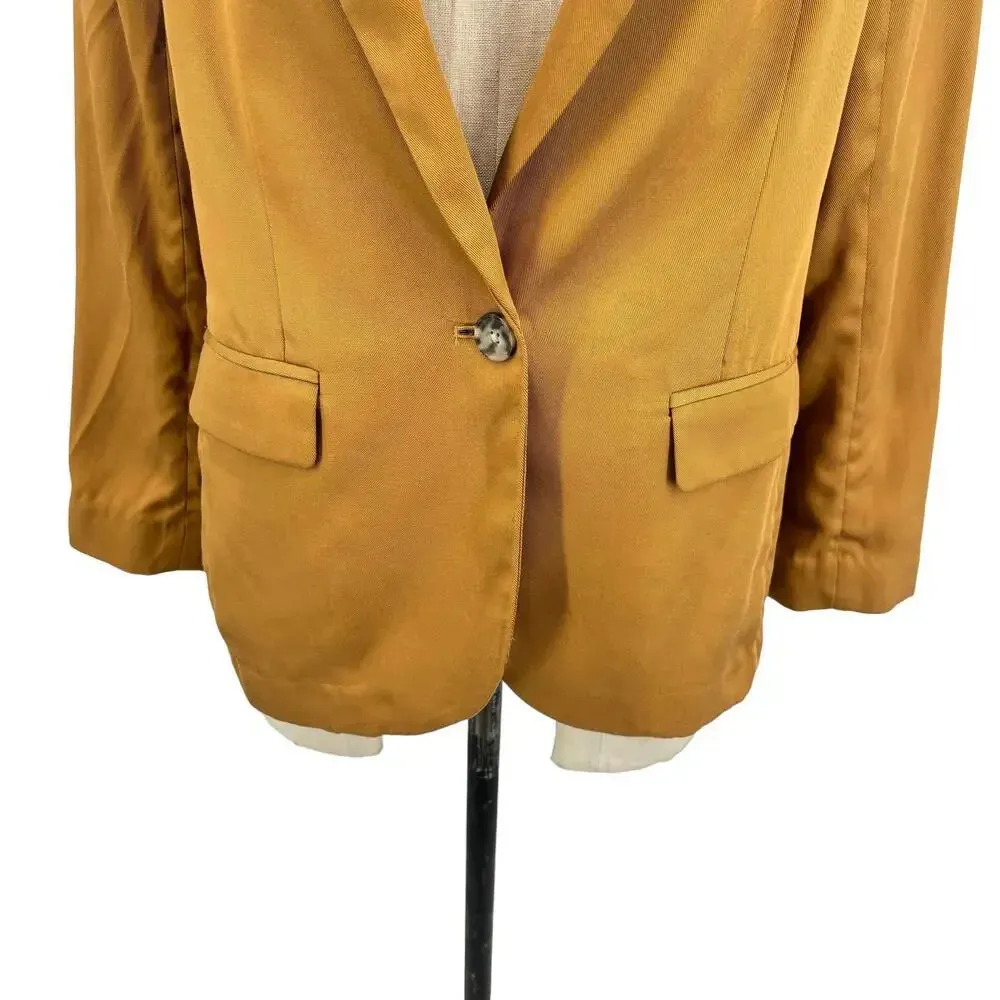 J. Crew Alfie Blazer Jacket in Gramercy Twill Camel‎ Lyocell SIze 10 - Image 5