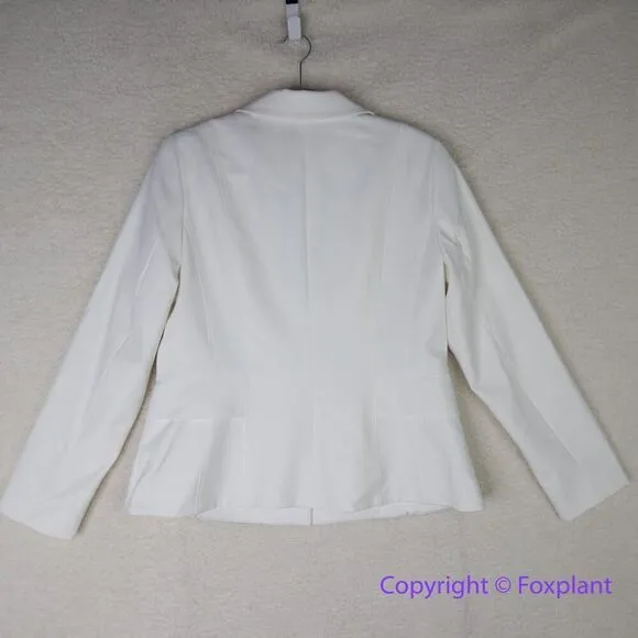 New! White House Black Market‎ WHBM Signature Blazer in Ecru, size 16 - Image 12
