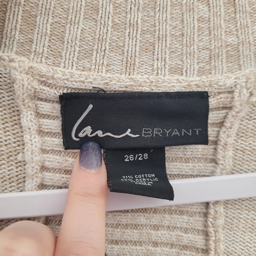 Lane Bryant Tan Heathered Open Front Cardigan - Image 7