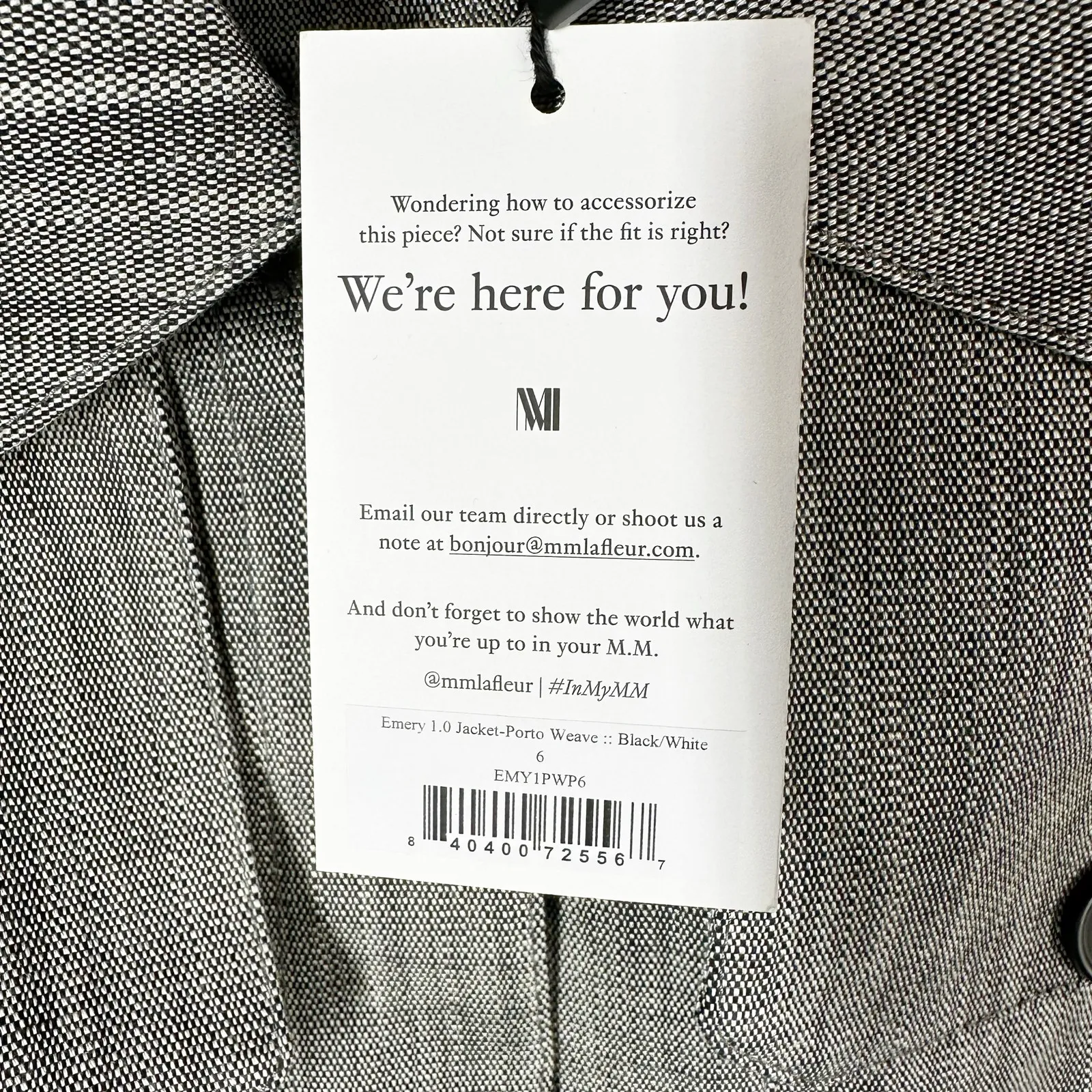 M.M. La Fleur The Emery Safari Blazer Porto Weave Size 6 Black White - Image 4