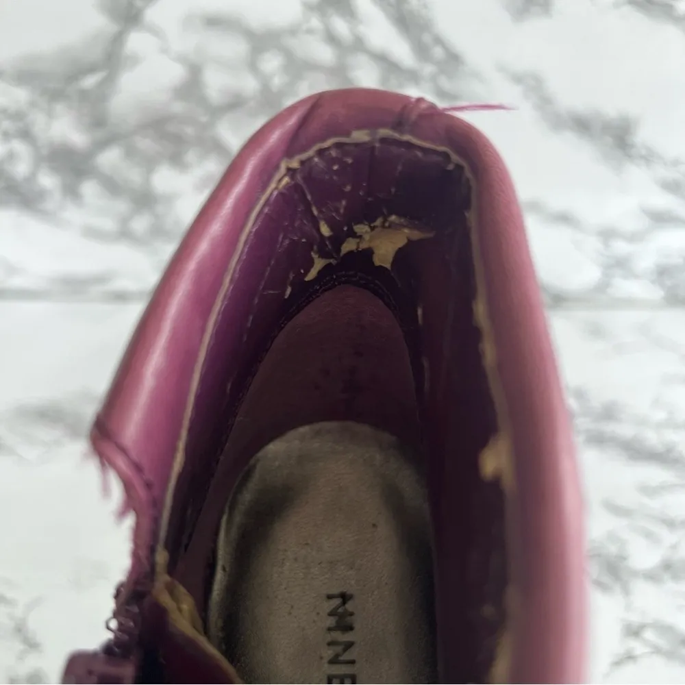 Nine West Zelman Booties Plum Purple Leather Heeled Almond Toe 8.5 - Image 11