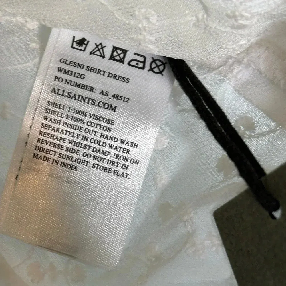 New All Saints Ivory Glesni shirt dress coverup sz 4 - Image 6