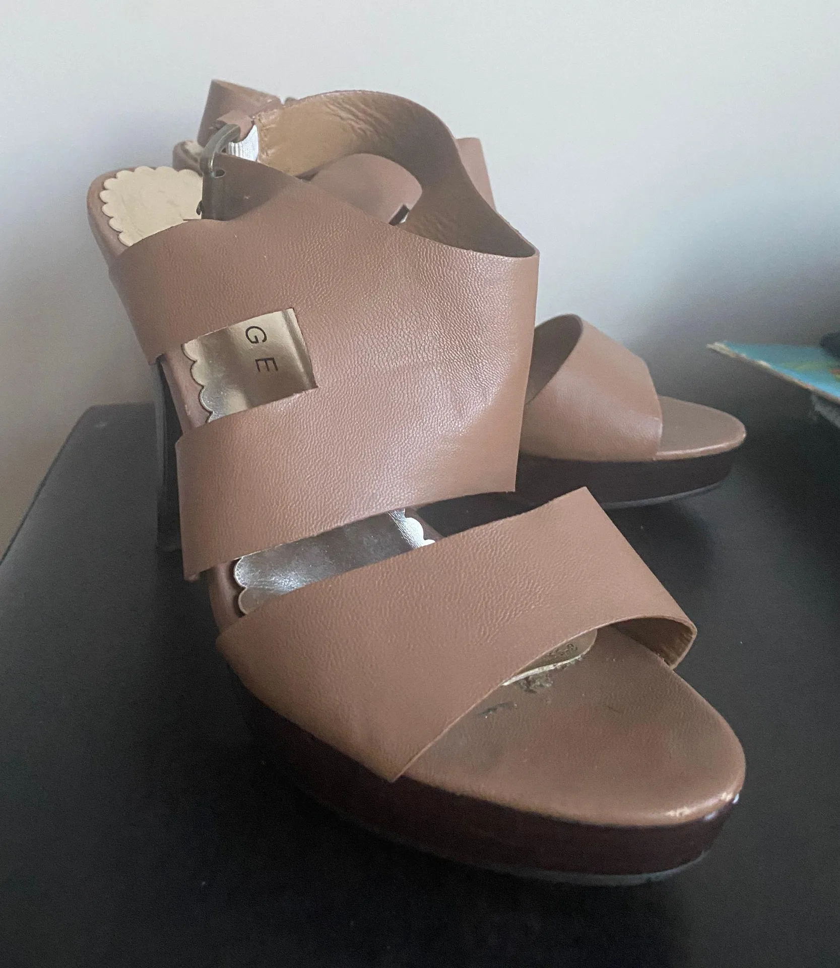 Brown High Heeled Sandals Size 8 - Image 5
