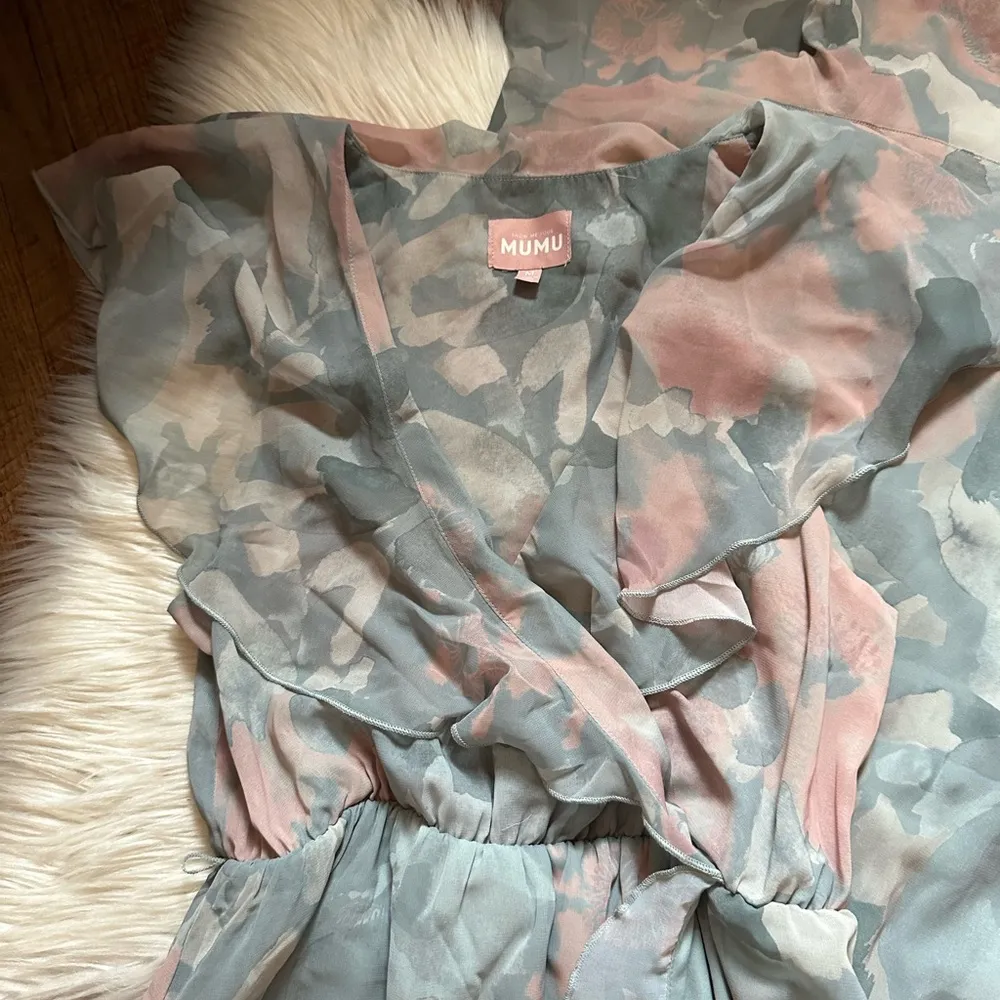 SHOW ME YOUR MUMU Jess Ruffled Midi Dress In Sage I Do Floral - Image 3