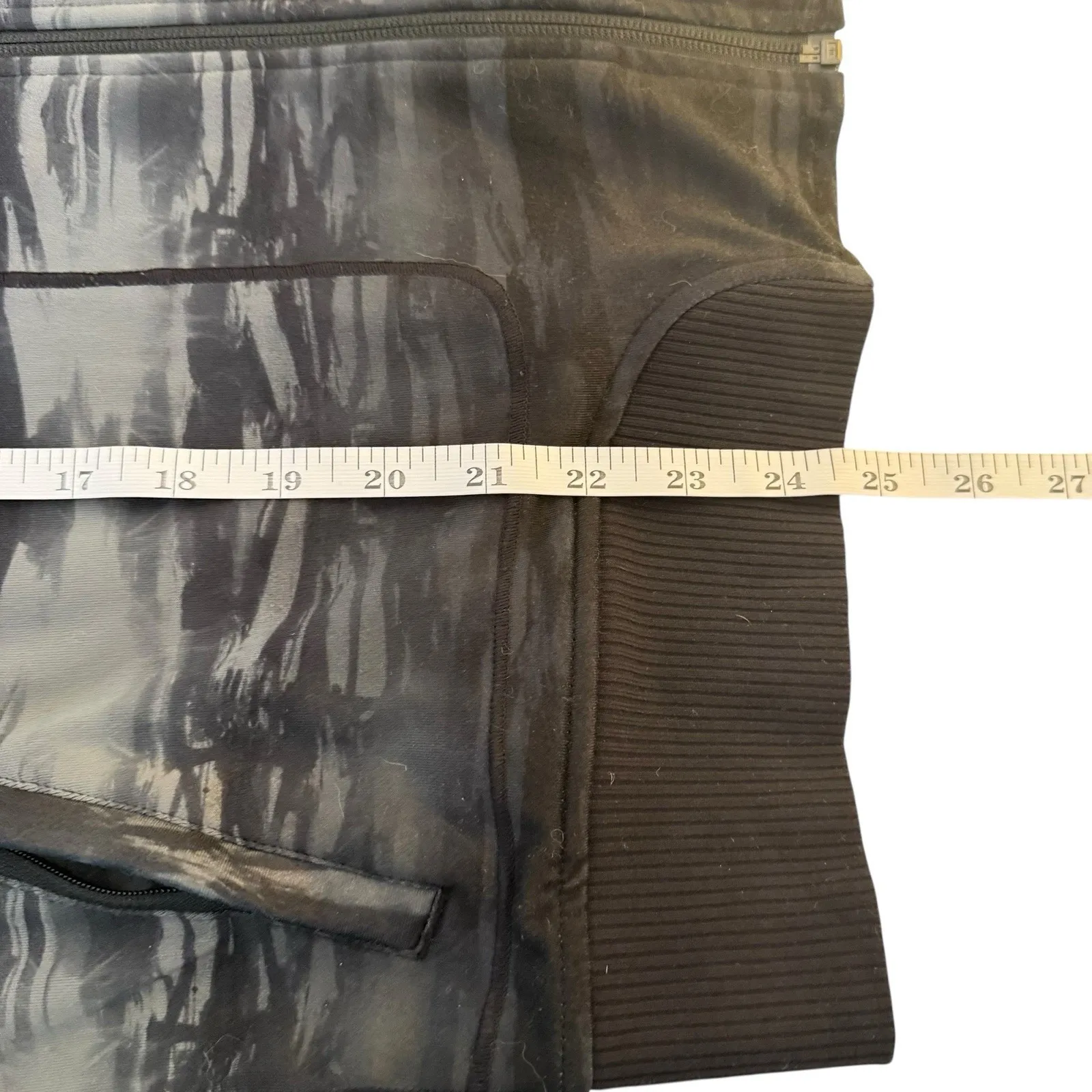 Athleta Bombastic Bomber Zip Up Jacket Size XL Extra Large Black Gray Fitness - Image 12