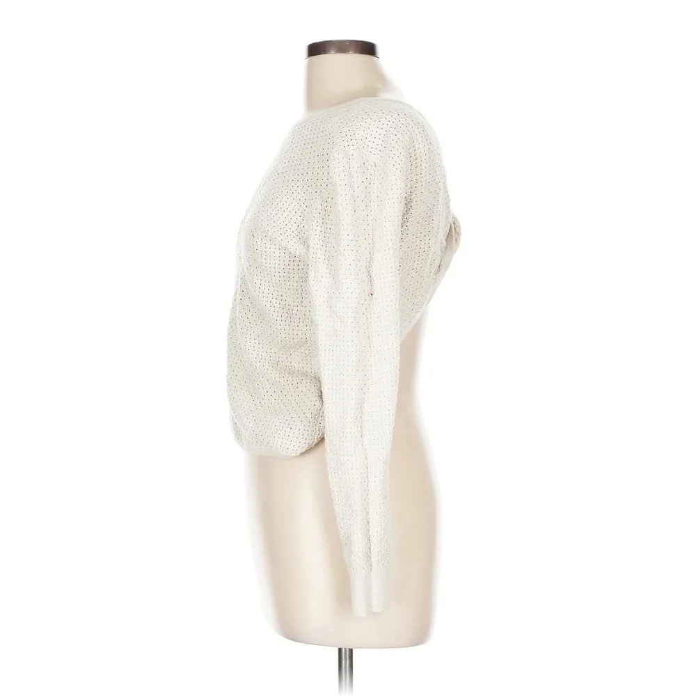 Hudson Jeans Pullover Sweater Open Back Tie Detail Ivory Knit Size L - Image 2