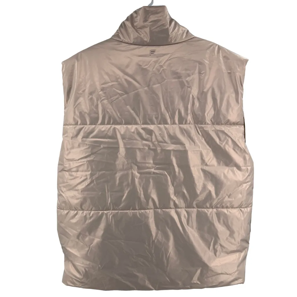 Fabletics blush oversized puffer Vest L iridescent winter snow ski outdoors - Image 2