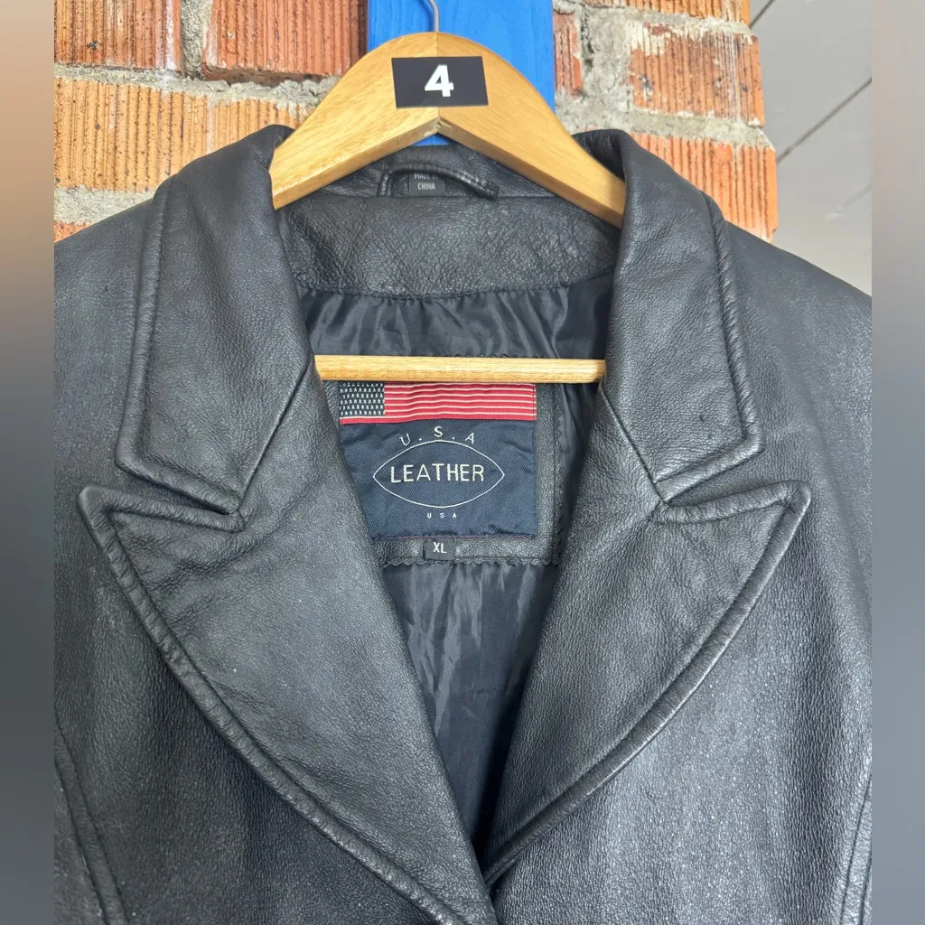 Vintage USA Made Leather Jacket Size XL - Image 2