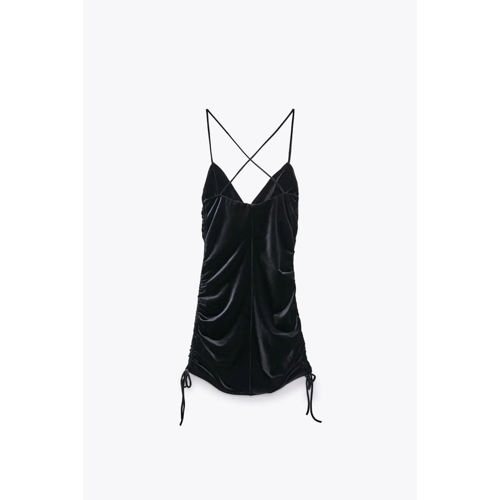 Zara Velvet Draped Mini Dress - Image 9
