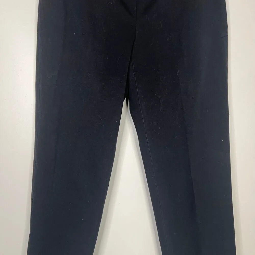 J McLaughlin Black Classic Straight Leg Cotton Blend Dress Pant Size Zip Sz 12 - Image 3