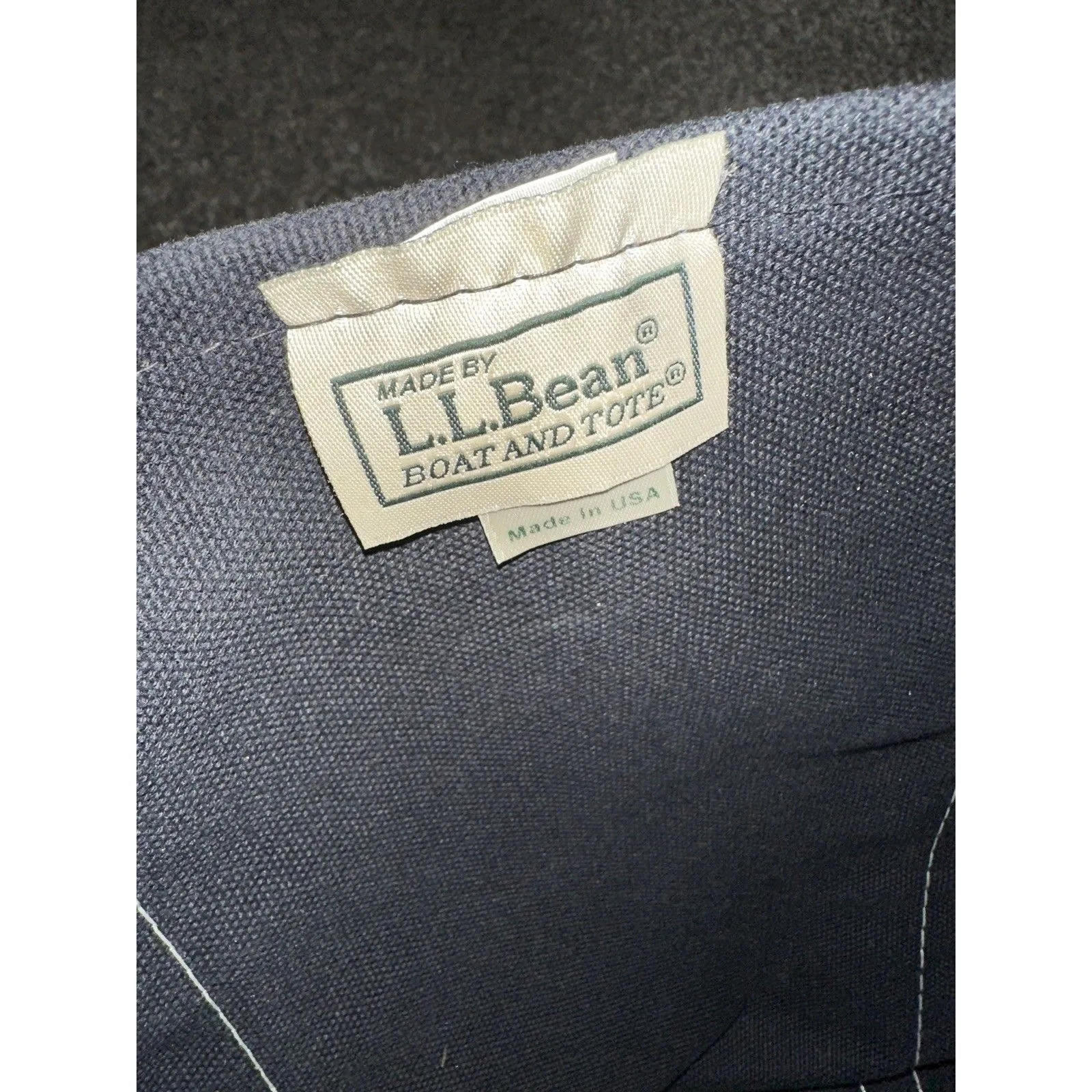 VTG 90s LL Bean Boat & Tote Bag USA Canvas Rare Black Brown medium - Image 3