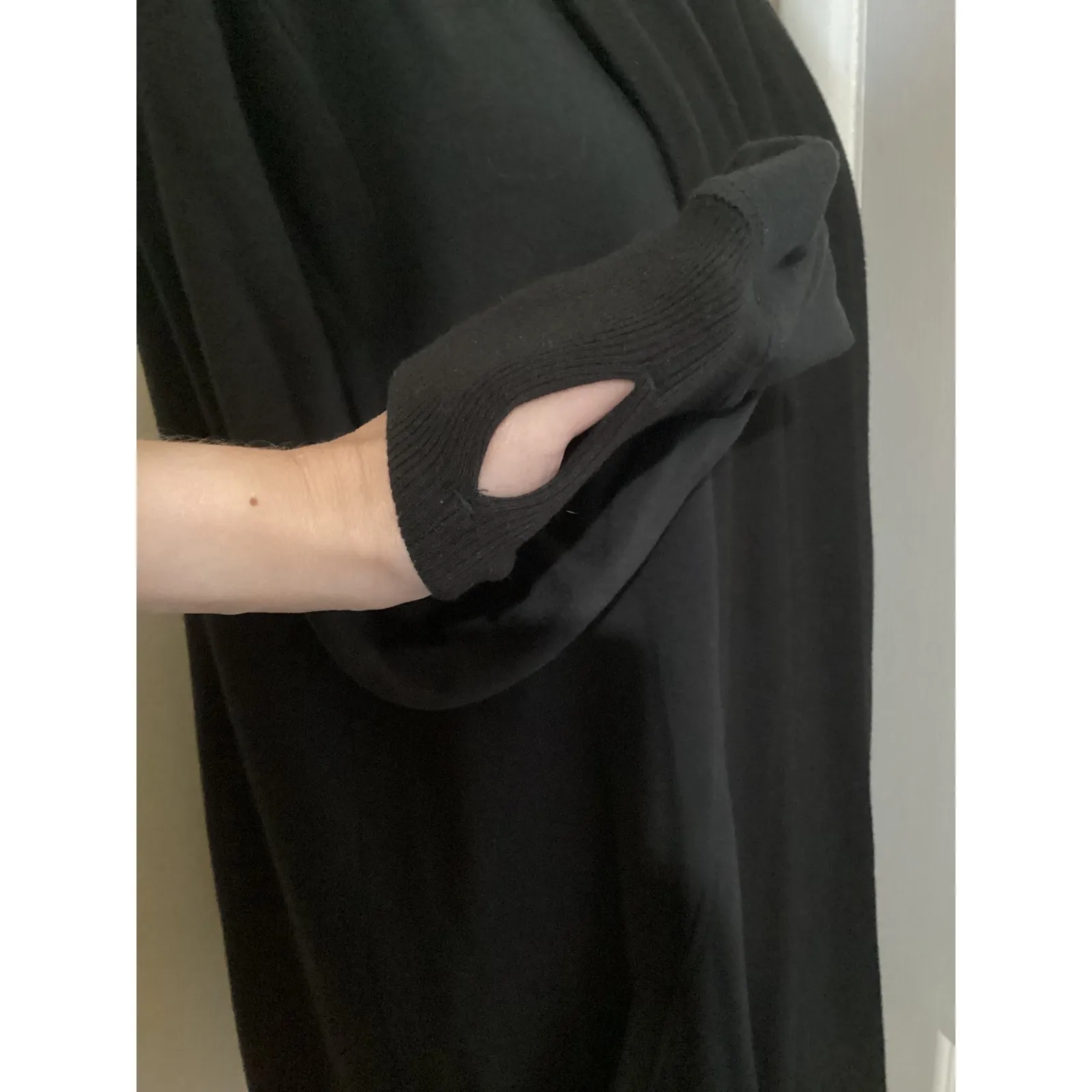 Athleta Pranayama Restore Wrap Black Long Sleeve Open Front Cardigan Pockets 1X - Image 5