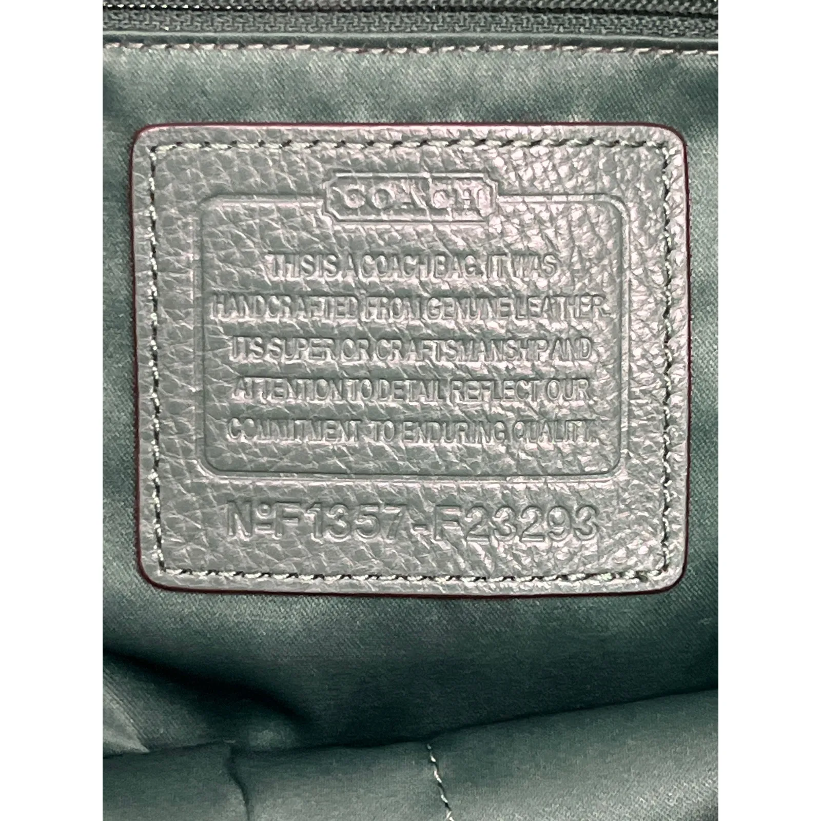 Coach Park Pebbled Leather Hobo Shoulder Crossbody Bag Pine Green F23293 - Image 4