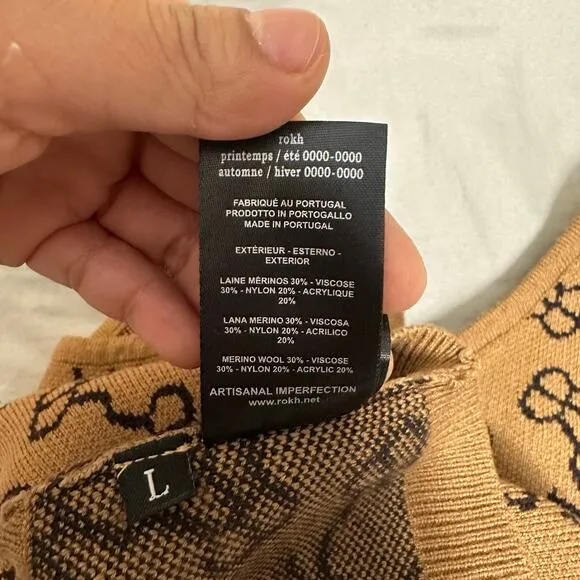 ROKH Logo Crop Tank Bra Top Size‎ Large Brown Black - Image 9