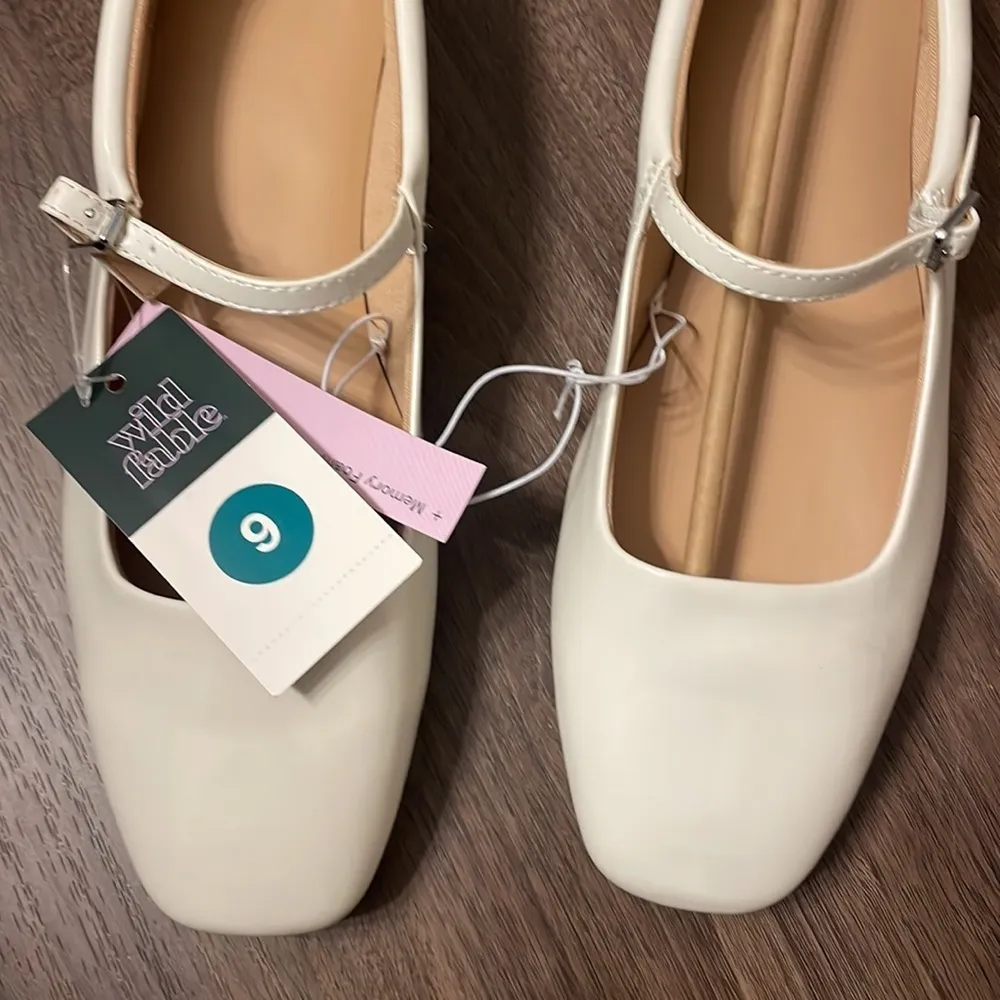 Wild Fable Elsa Mary Jane Ballet Flats with Memory Foam Insole New Cream size 9 - Image 4