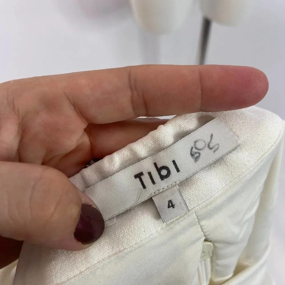 TIBI White Off the Shoulder Midi Dress - Image 56