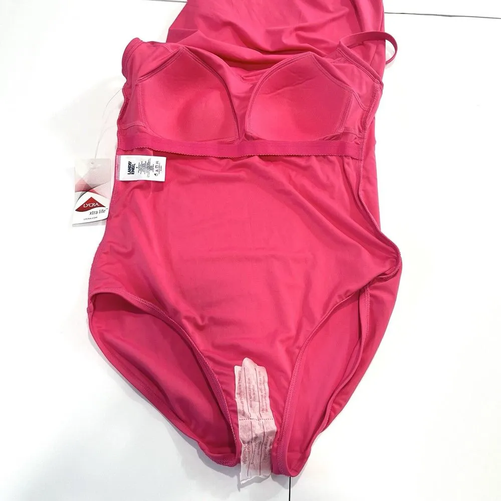 NWT Lands' End‎ Hot Pink One Piece Sweetheart Swim Dress Skirt Swimsuit Size 6 - Image 10