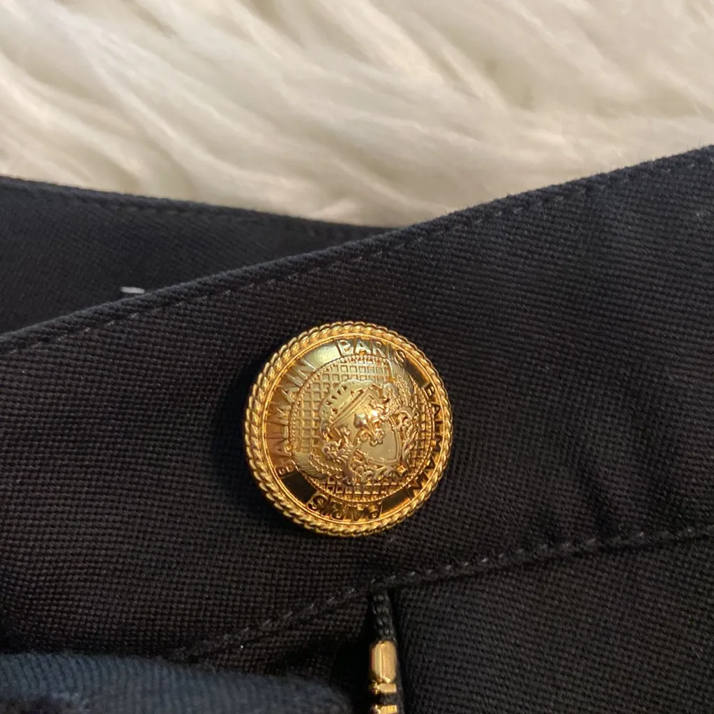 Balmain Paris Black High-Waisted Pants size 34 inseam 30” waist 24” color black - Image 14