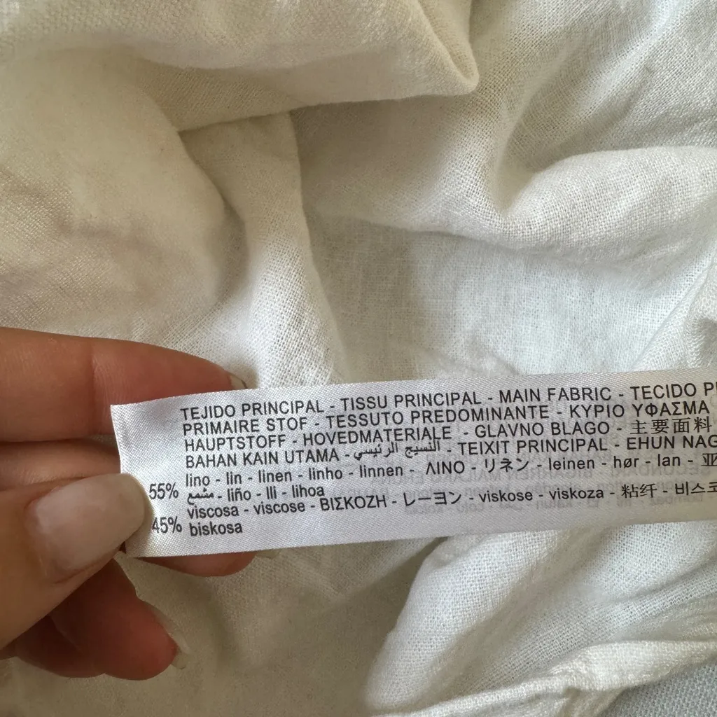 Cropped Linen button down blouse - Image 10