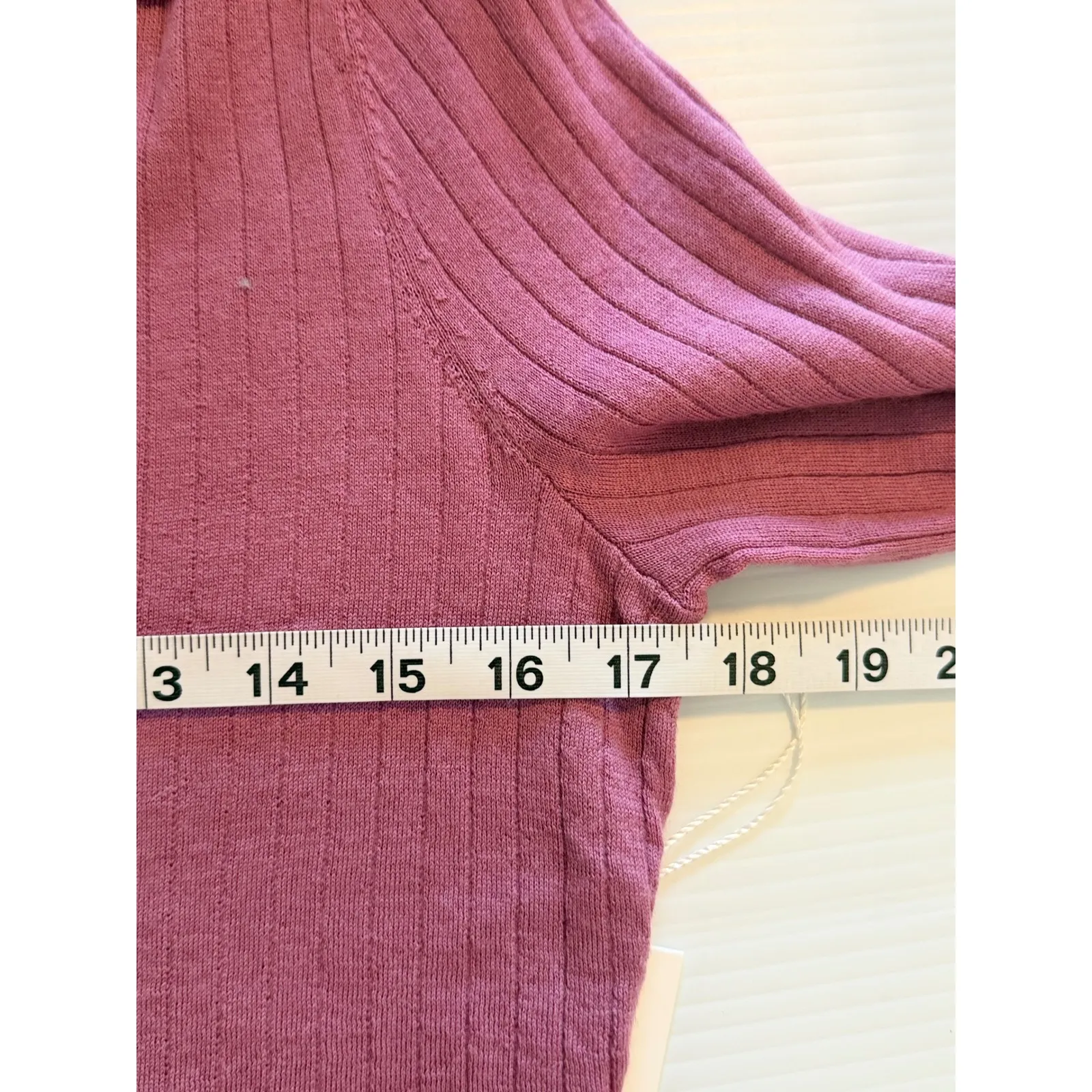 Abercrombie Fitch Merino Wool Ribbed Collared Button Up Top Blouse Purple Size S - Image 5