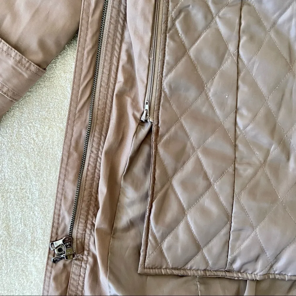 Kenneth Cole Trench Coat Removable Quilted Lining Tan Size Small - Image 5