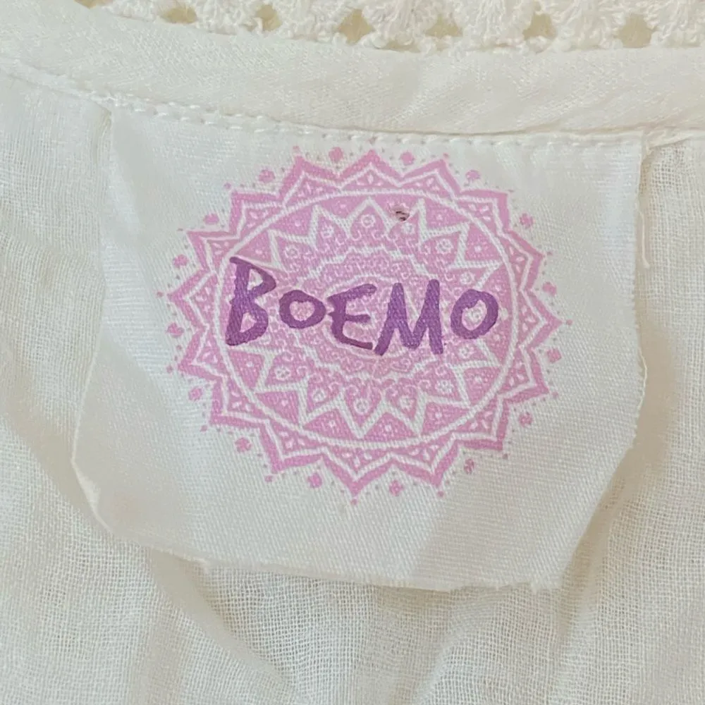 BOEMO White Lace Flower Mini Dress Large - Image 5