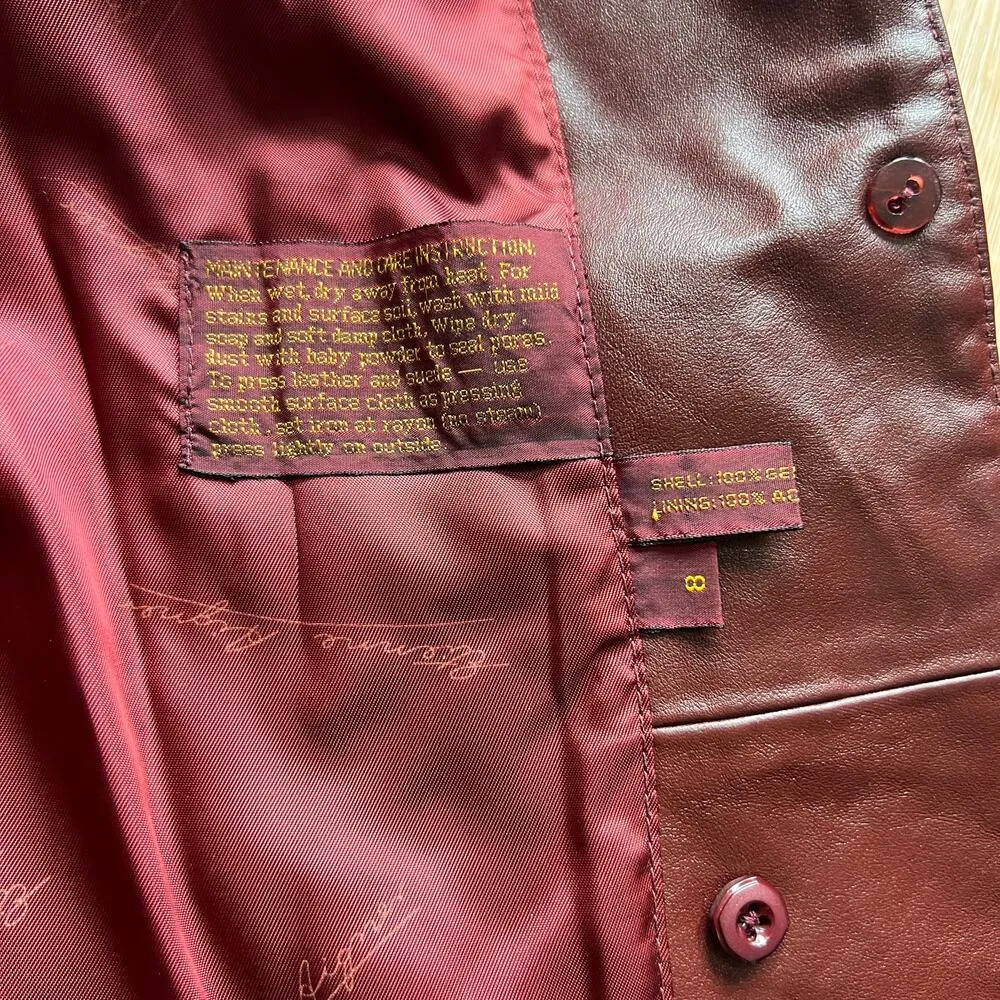 Vintage Etienne Aigner Leather Jacket Size 8 - Image 6