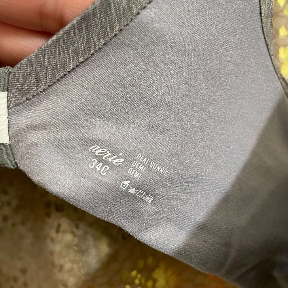 Aerie real sunnie demi bra, space gray 34C EUC - Image 3