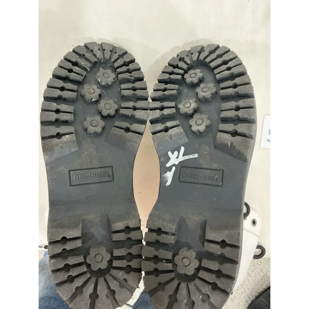 Womans Union Bay Hayden White Faux Leather Lace Up Combat Boots Size 8 M - Image 9