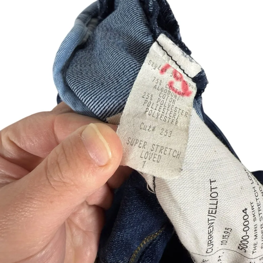 VINTAGE Y2K Current/Elliott Low Rise Denim Mini Skirt in Blue Size S (1) - Image 8