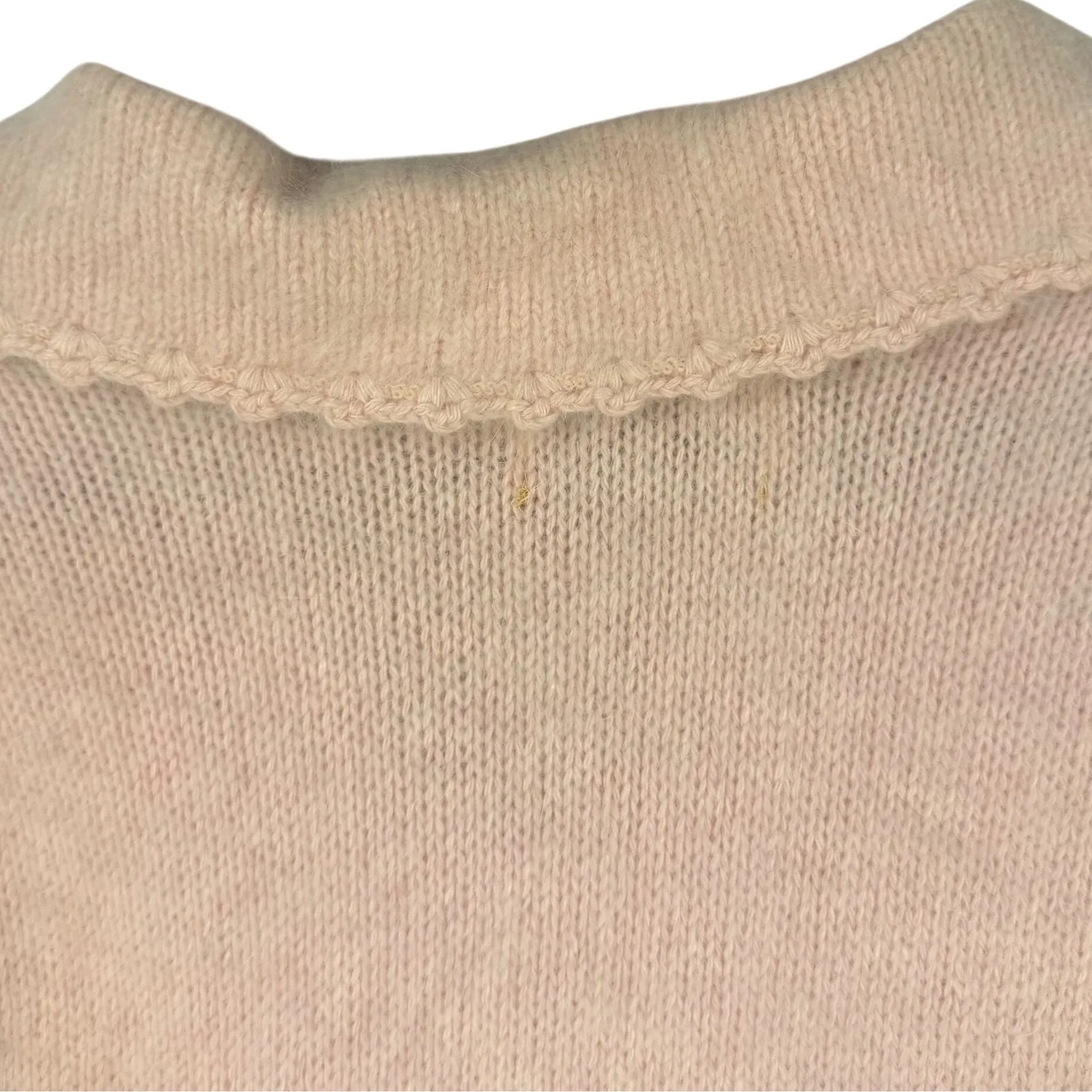Vtg Kathy Paschalides Knit Wit Angora Knit Sweater Dress Peter Pan Collar Pink Size M - Image 9