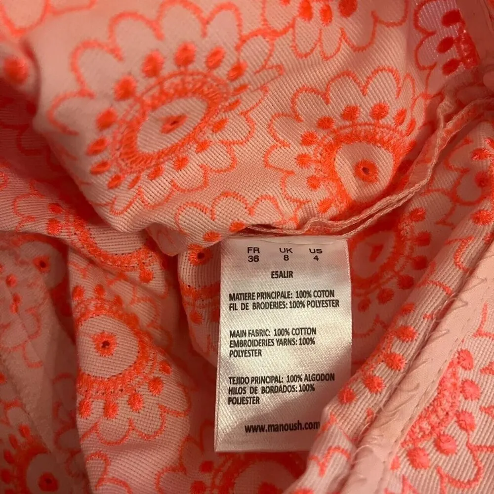 NWT Manoush Embroidery Mini Dresses for Women Pink Size 4 Cotton - Image 8