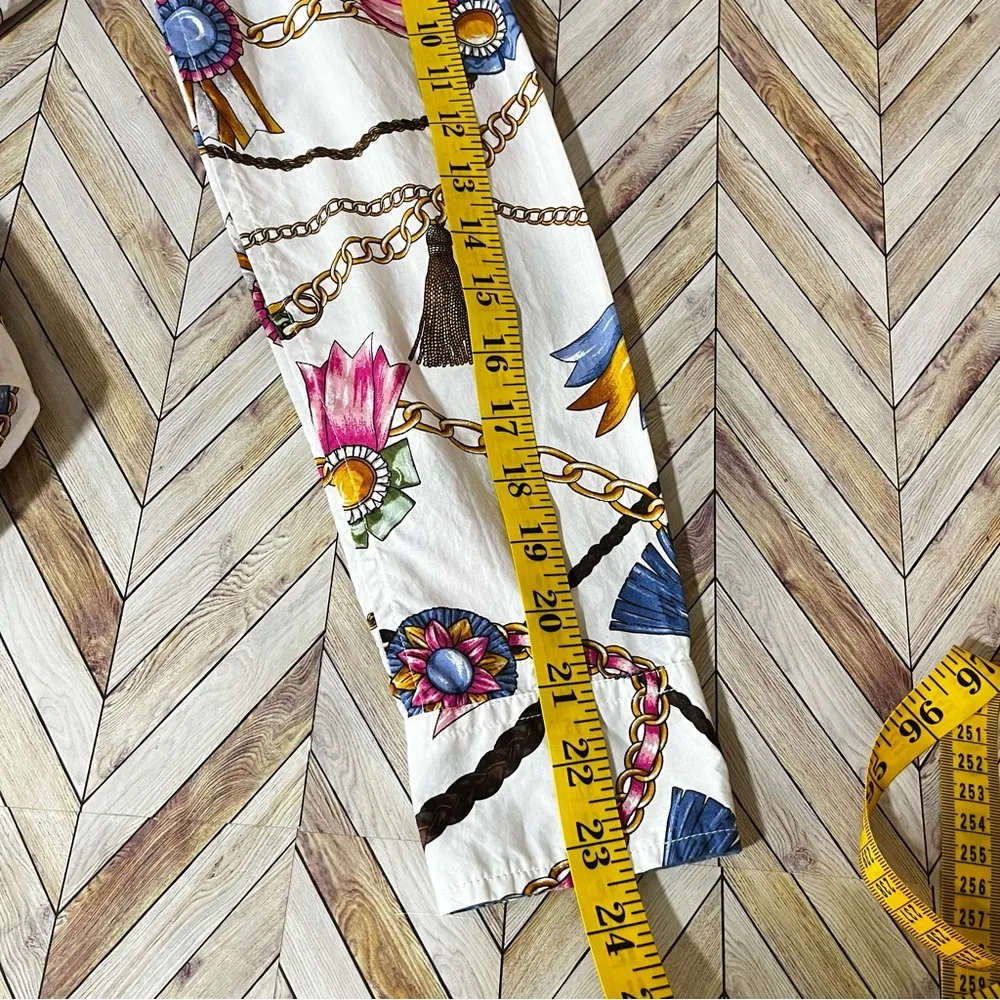 Talbots‎ Long Sleeve Button Front Links & Ribbons Equestrian Cotton Shirt XS - Image 8