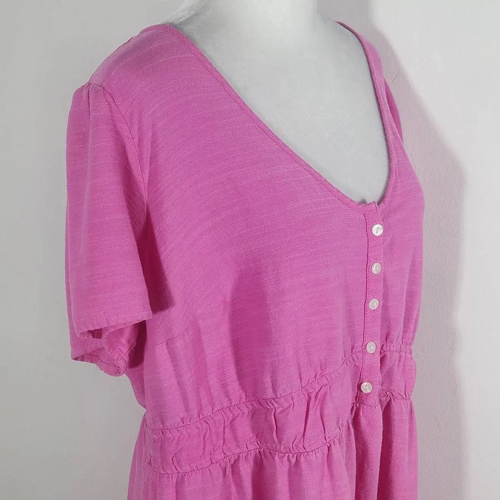 Isabel Maternity Pink Short Sleeve Mini Dress Size Large Pink Maternity Dress - Image 5
