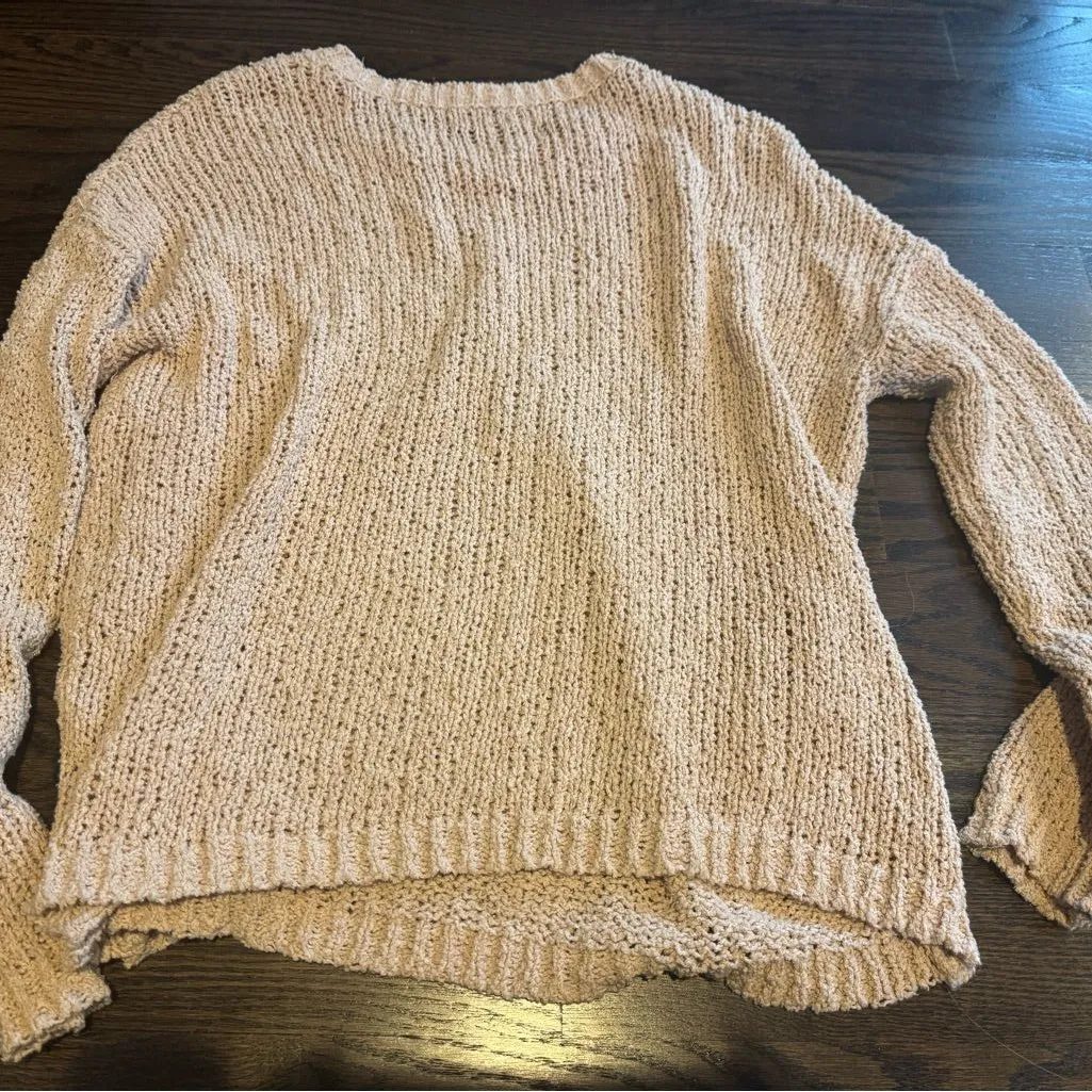 Aerie Pale Pink  Knit Crew Neck Sweater small - Image 3
