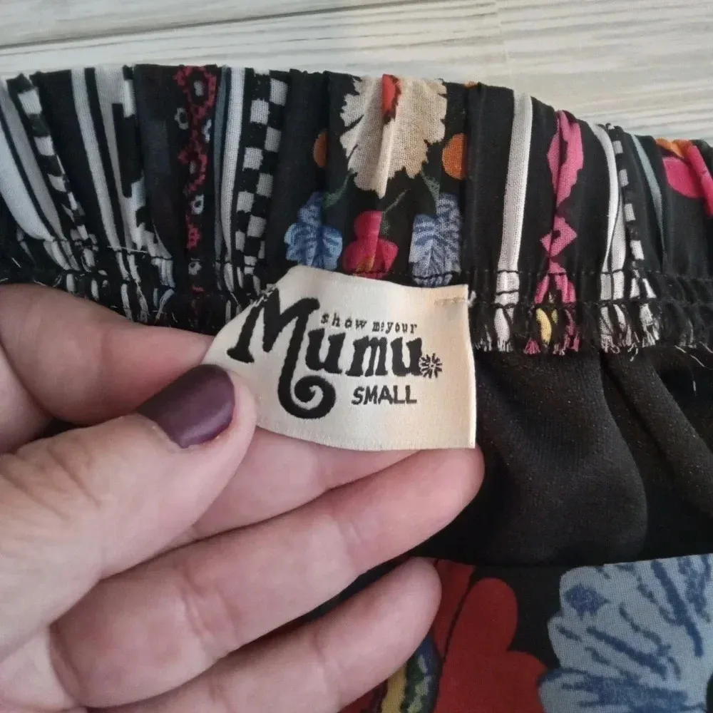 Show me your mumu mick double slit mexicali boho Hippie maxi skirt size small - Image 7