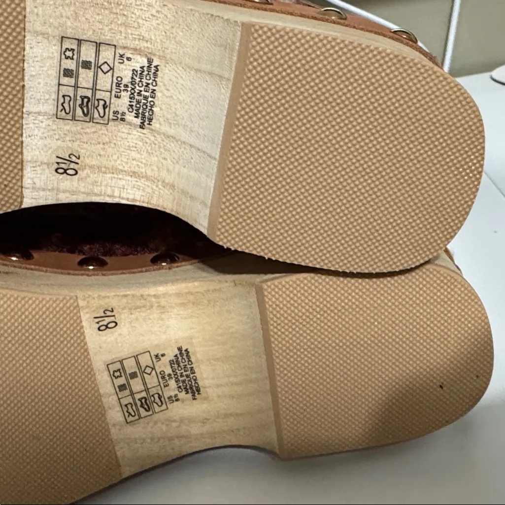 Kelsi Dagger Brooklyn Warehouse Sherpa Burgundy Garnet Fuzzy Clogs Slingback 8.5 - Image 8