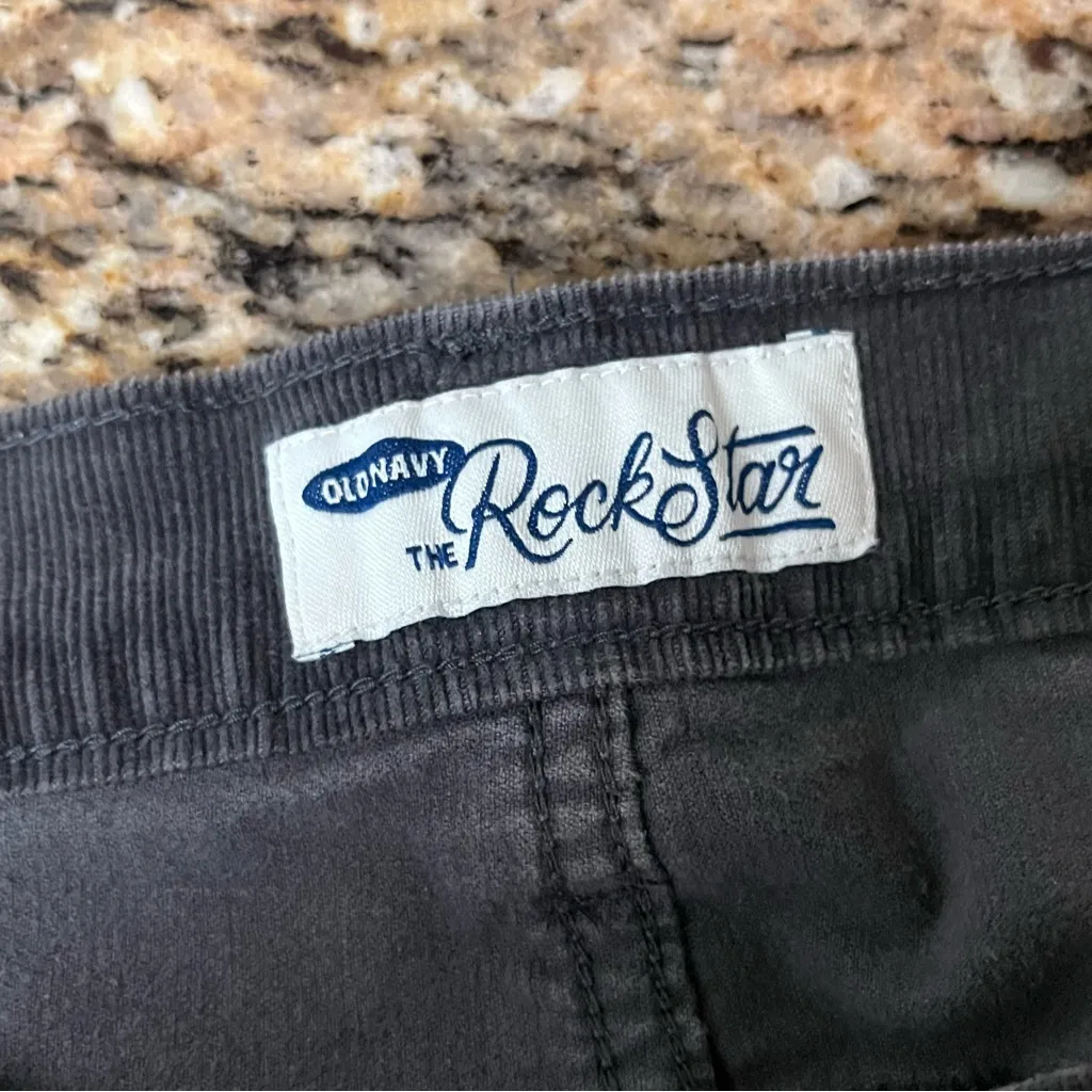 Old Navy Rockstar Grey Corduroy Skinny Pants Women’s 6 Low Rise Y2K Retro Edgy - Image 7