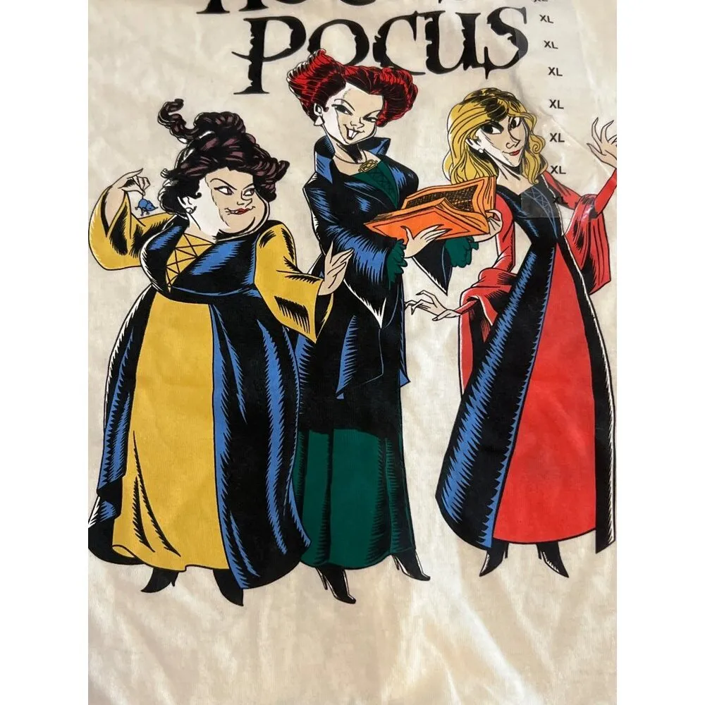 Disney Hocus Pocus T-Shirt Sanderson Sisters Graphic Short Sleeves Size XL NWT - Image 3