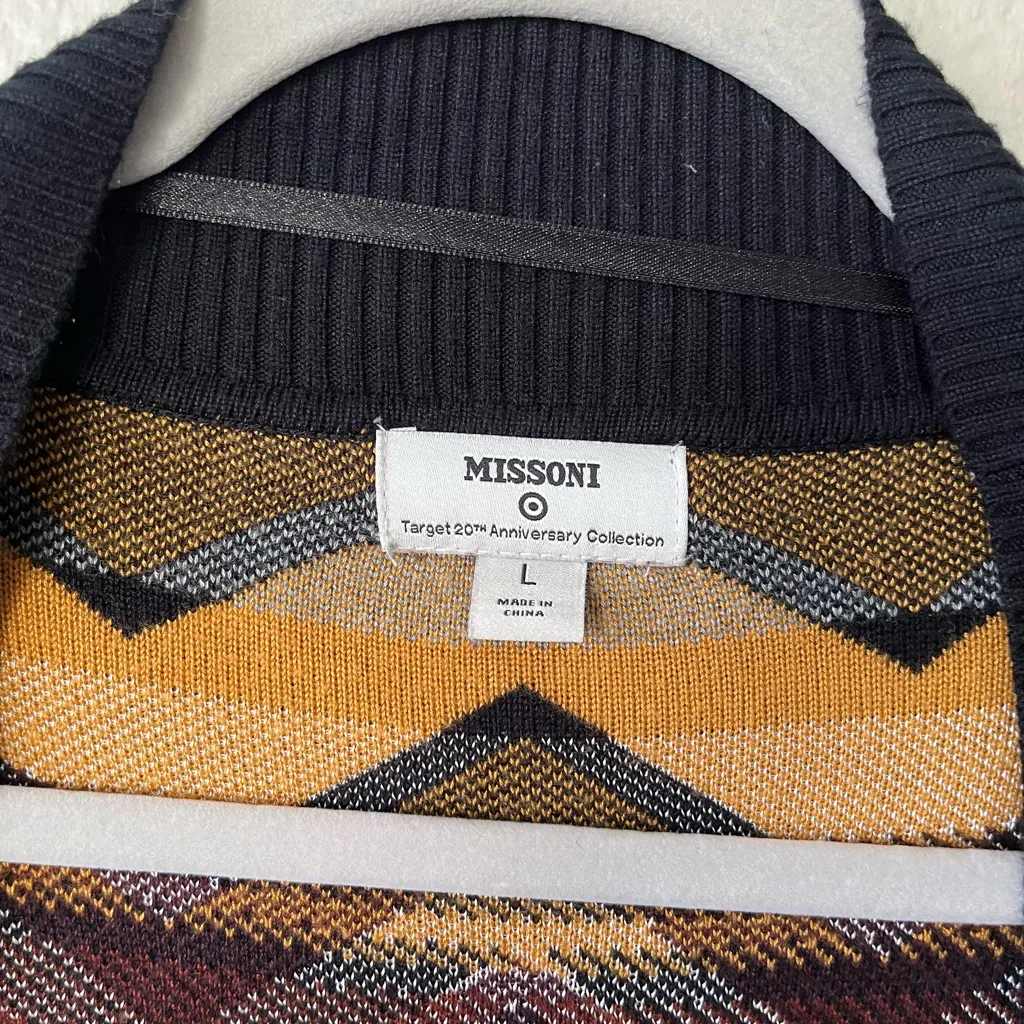 Missoni By Target Zig Zag Brown, Yellow, Black Long Sleeve Cardigan Womens L Brown Size L - Image 7
