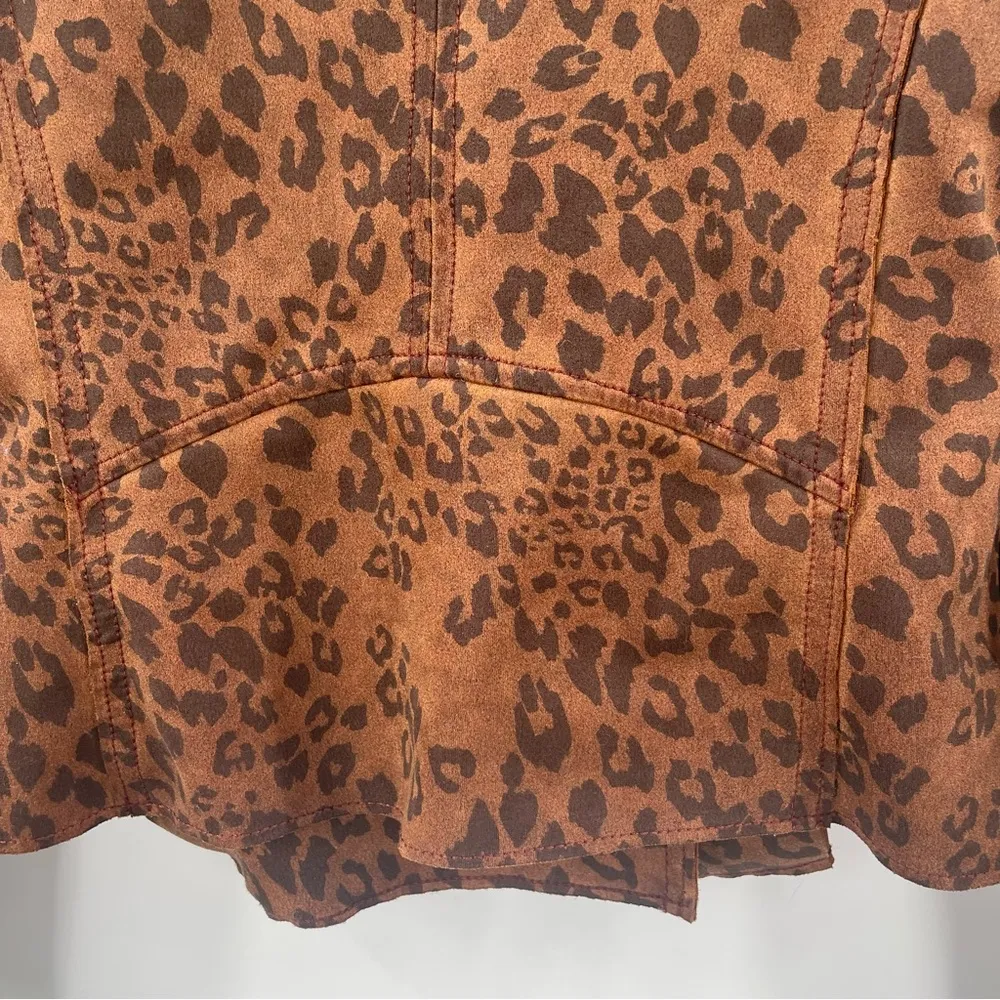 MARRAKECH x Anthropologie Jacket Size Small Marni Leopard Moto Animal Print Zip - Image 11