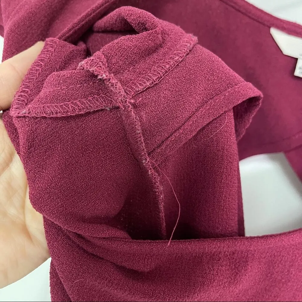 JACK BY BB DAKOTA Maroon Cutout Back Dress Shift Mini Cocktail Size Medium - Image 13