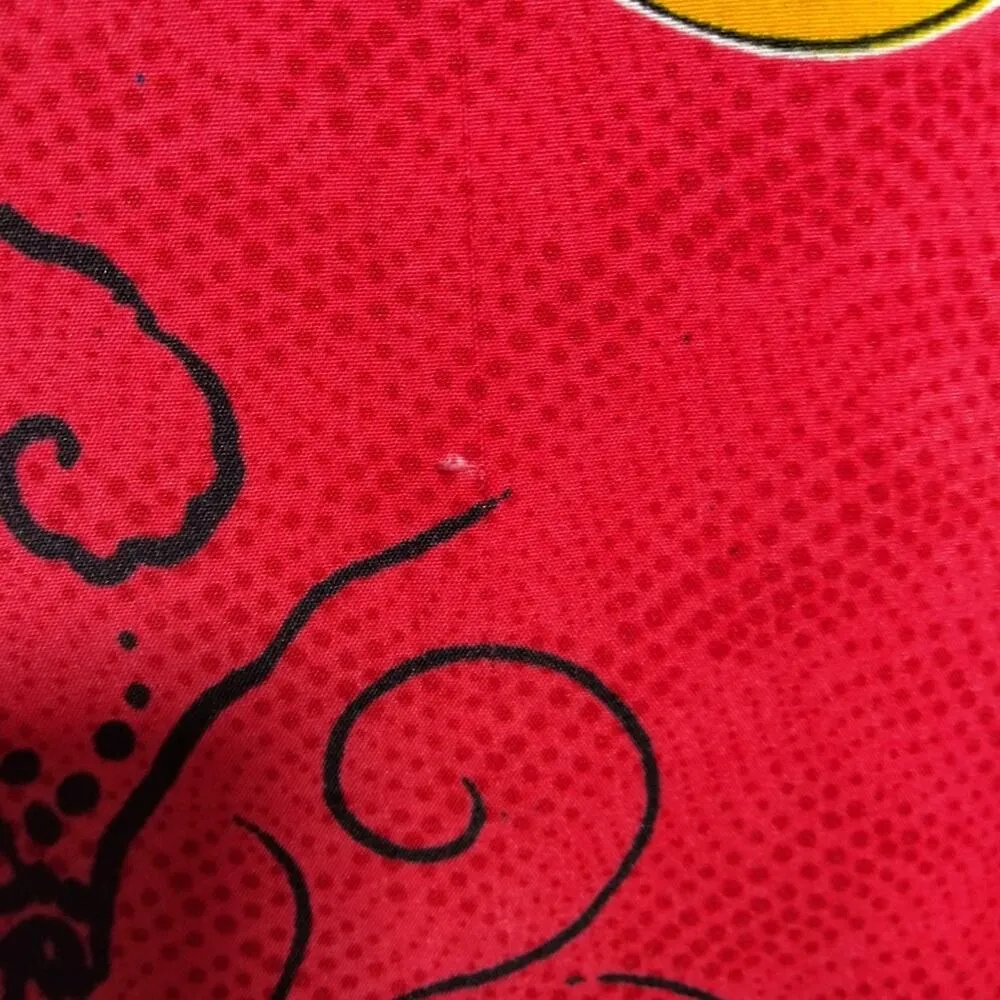 Gold Coast MuuMuu Vibrant Red Floral Kaftan Cover Up Size OS - Image 8