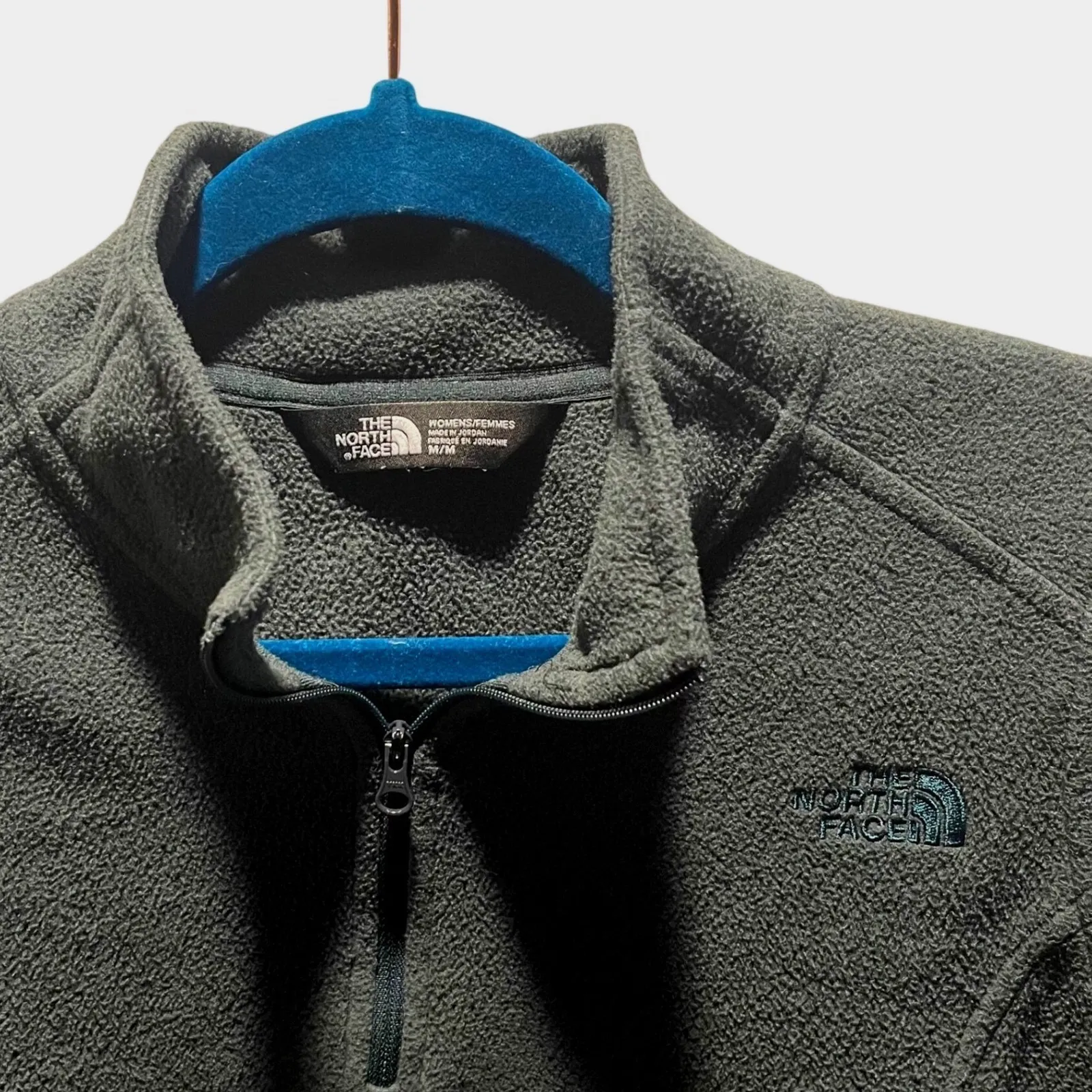 The North Face Womens Fleece 1/4 Zip Pullover Top Green Size Medium - Image 2