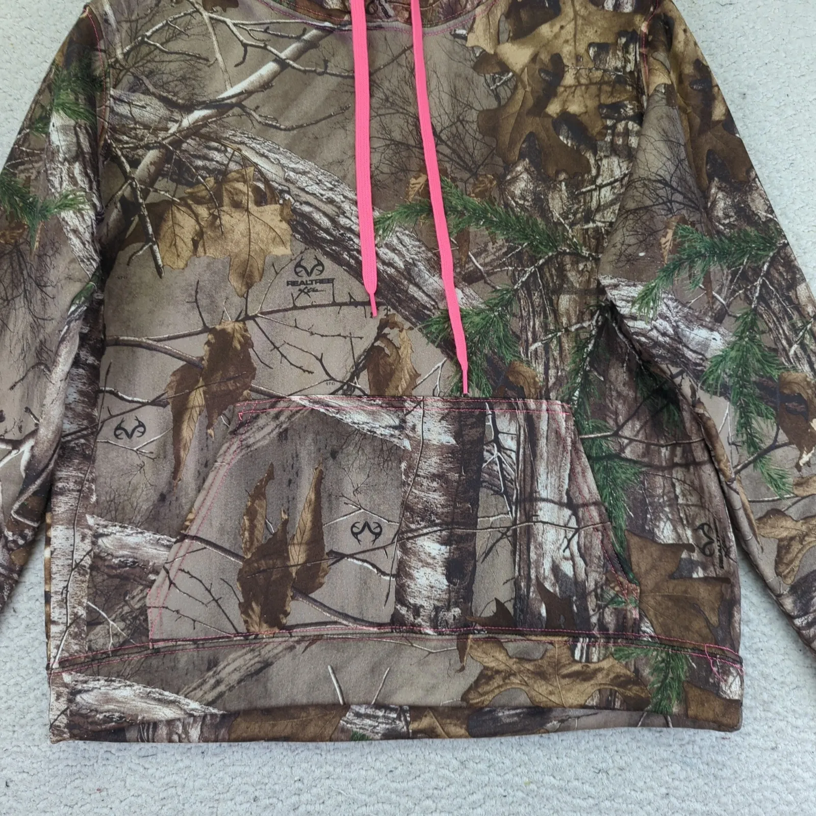 Realtree Camo Hoodie Pink Lined Hooded Sweatshirt Womens Medium Hunting - Image 6